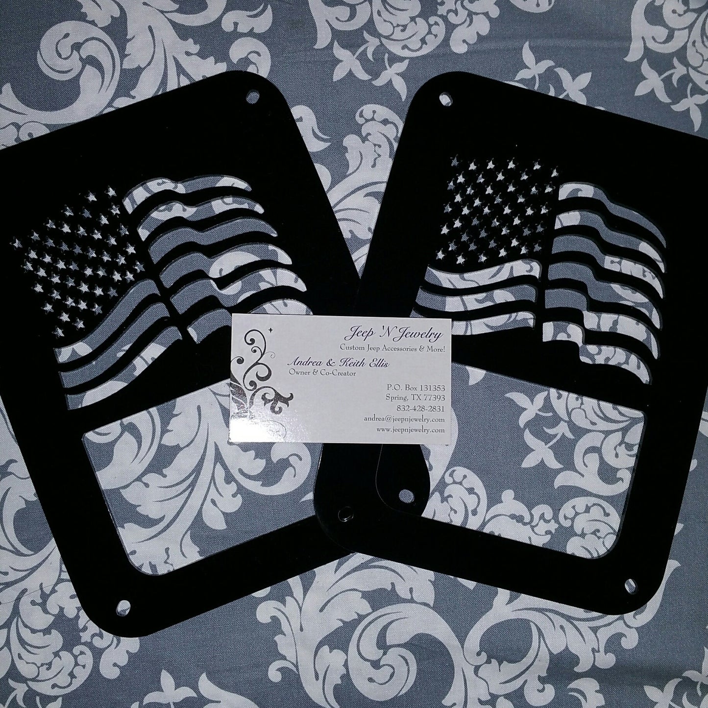 Waving Flag Tail Light Covers, Set