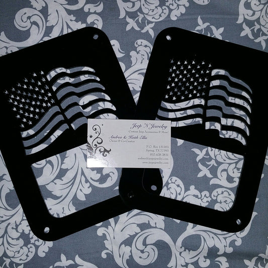 Waving Flag Tail Light Covers, Set