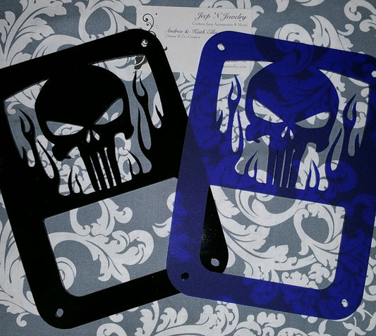 Punisher Flames Tail Light Covers, Set