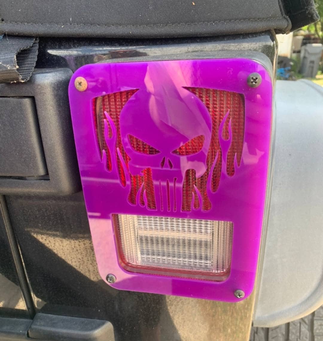 Punisher Flames Tail Light Covers, Set