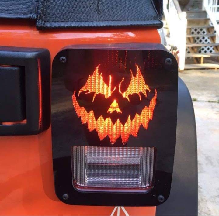 Scary Pumpkin Tail Light Covers, Set