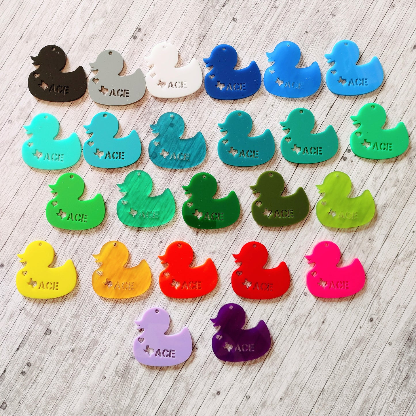Assorted Color Duck Keyring, 12 pack
