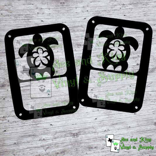 Turtle Flower Tail Light Covers, Set