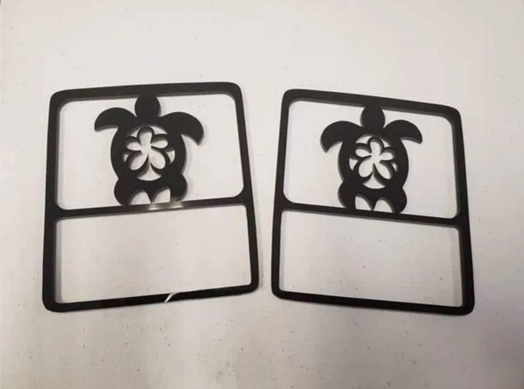Turtle Flower Tail Light Covers, Set