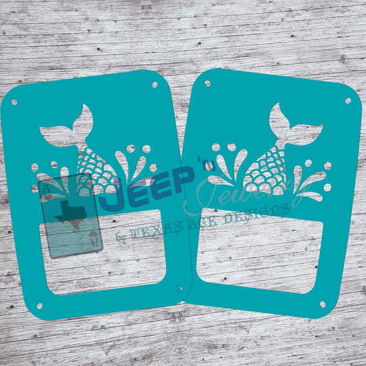 Mermaid Tail Splash Tail Light Covers, Set
