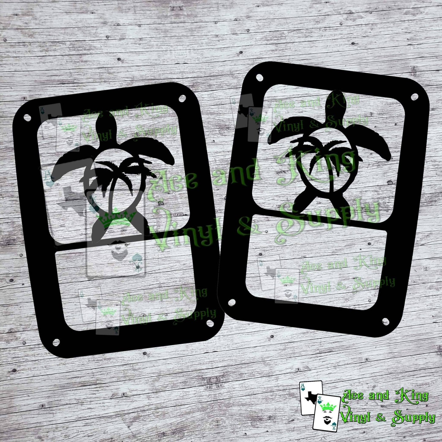 Turtle Palm Tail Light Covers, Set