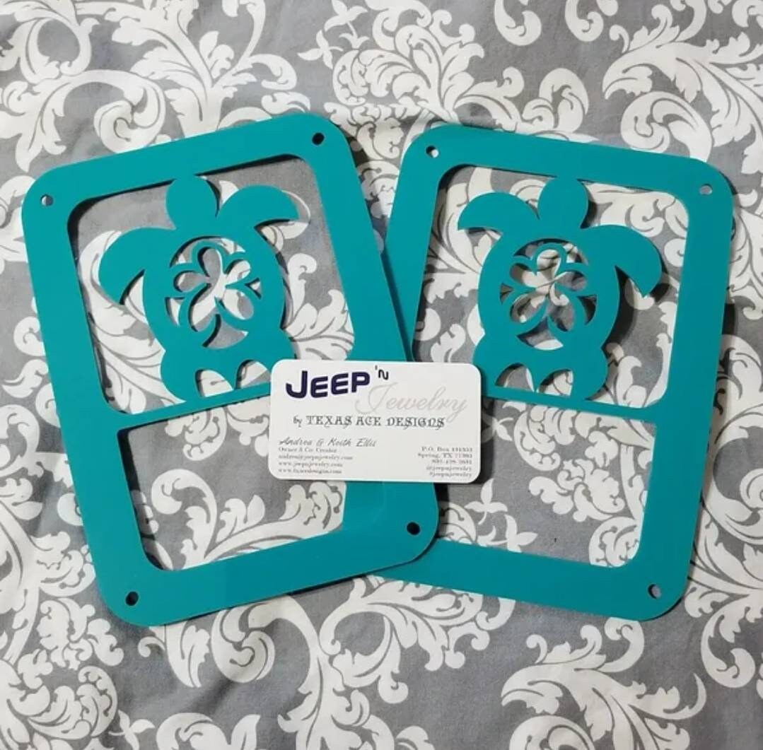 Turtle Flower Tail Light Covers, Set