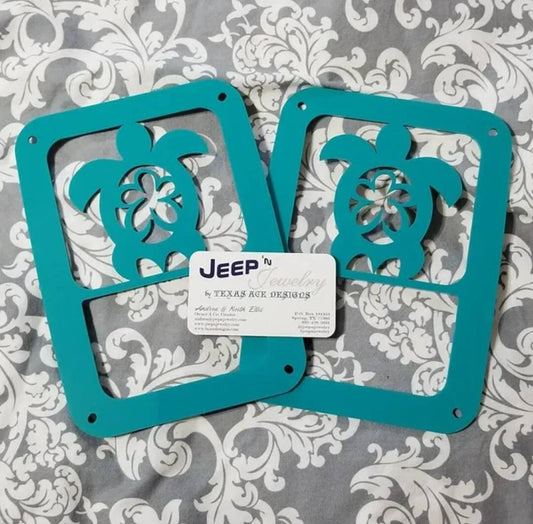 Turtle Flower Tail Light Covers, Set