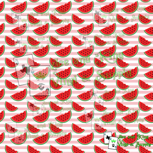 NEW LOW PRICE! 12"x12" Watermelon Stripes Printed Vinyl Sheet