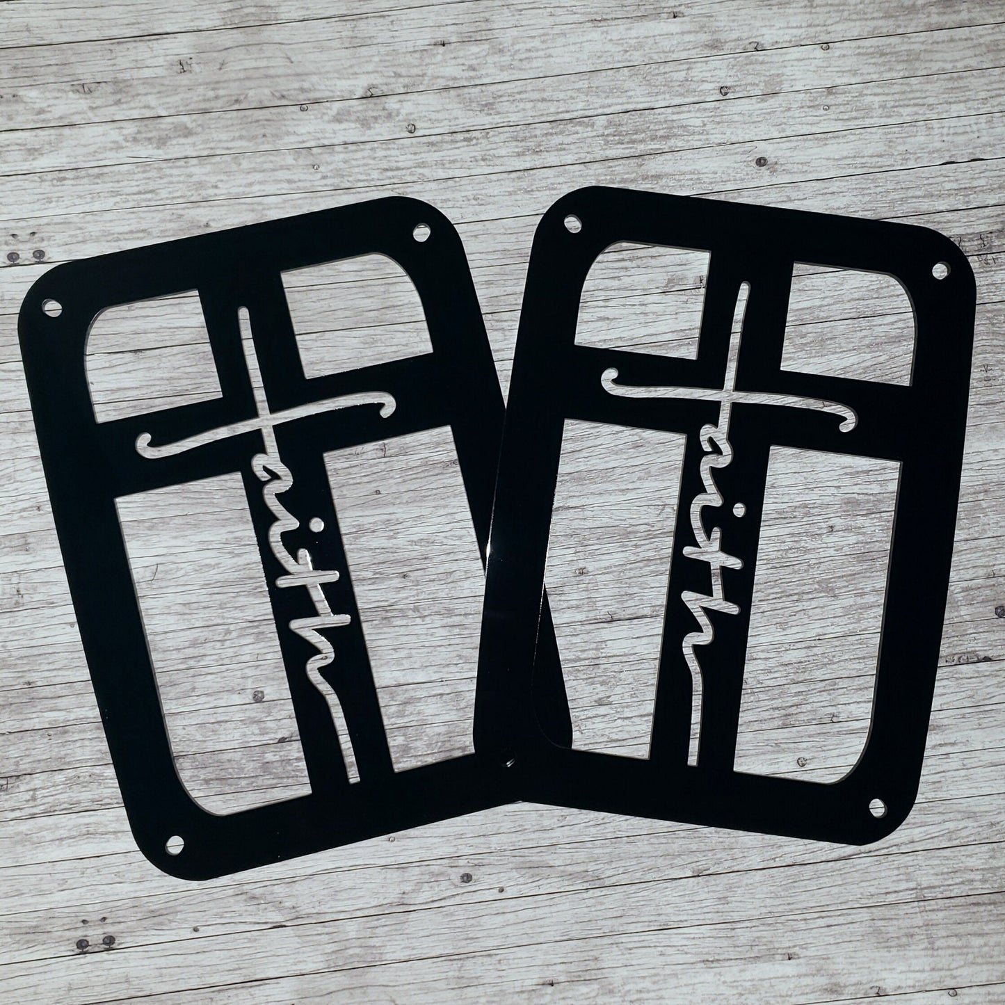 Faith Cross Tail Light Covers, Set