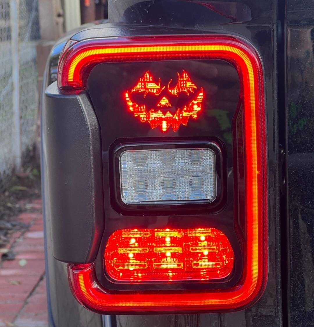 Scary Pumpkin Tail Light Covers, Set