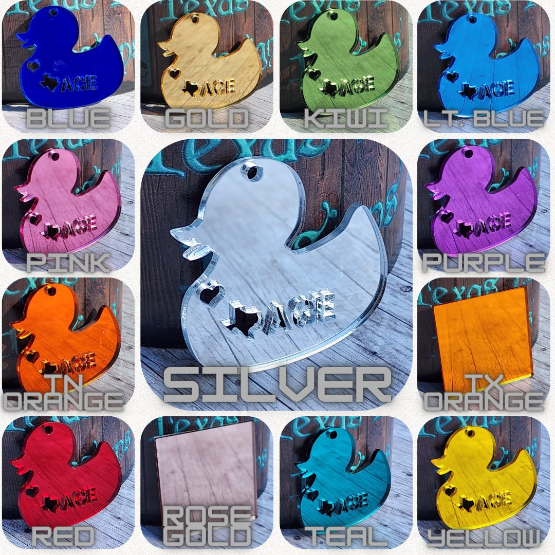 Assorted Color Duck Keyring, 12 pack