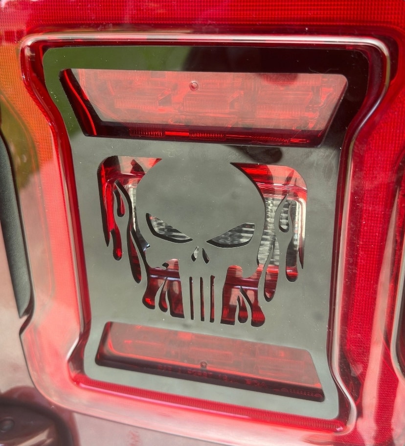 Punisher Flames Tail Light Covers, Set