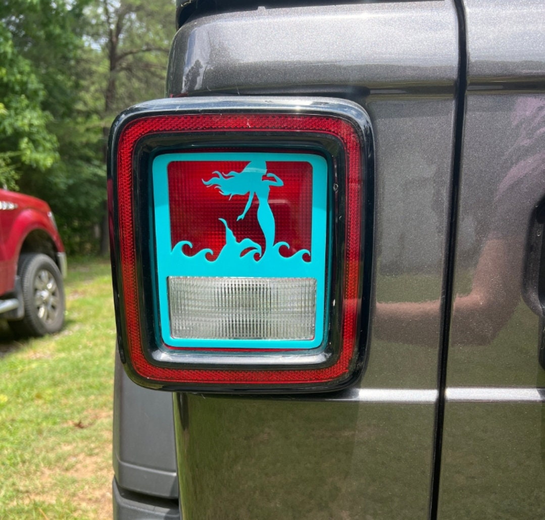 Mermaid Wave Tail Light Covers, Set
