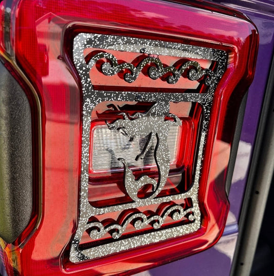 Mermaid Wave Tail Light Covers, Set