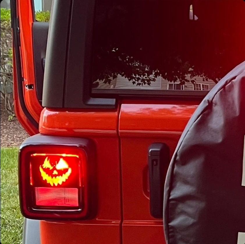 Scary Pumpkin Tail Light Covers, Set