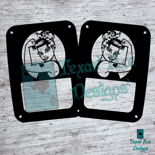 Rosie the Riveter Tail Light Covers, Set