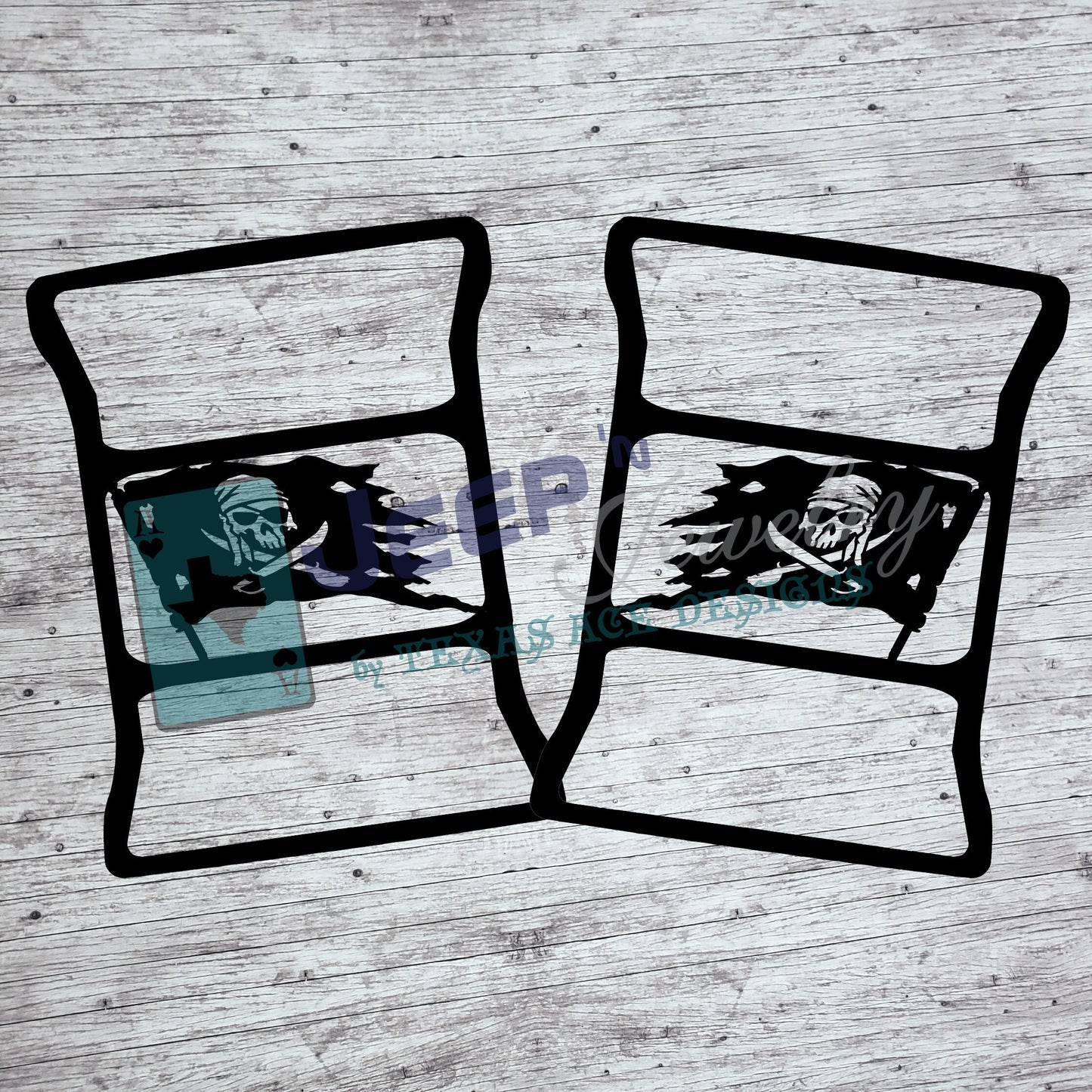 Pirate Flag Tail Light Covers, Set