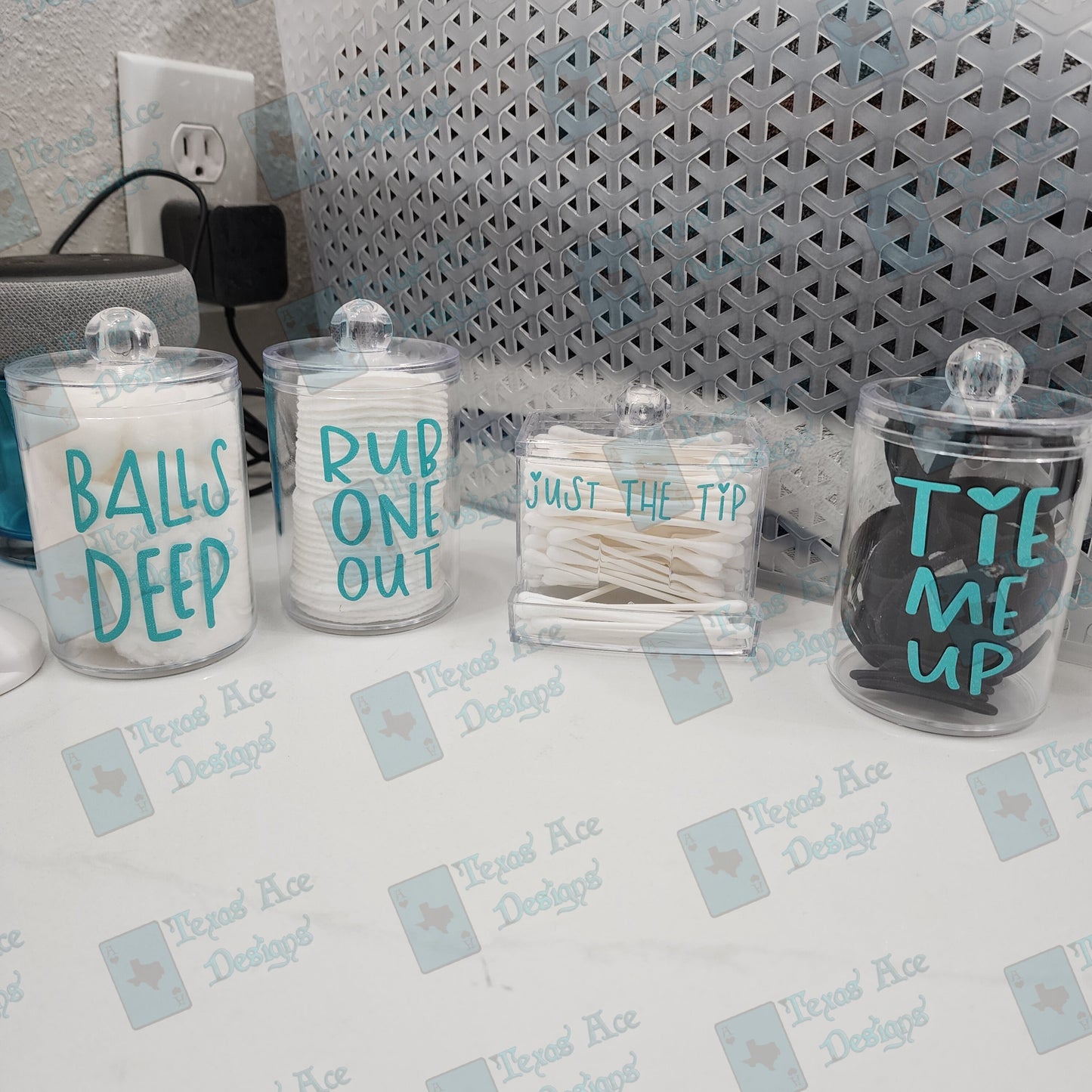 Glitter Bathroom Organizer DECALS Only, Set of 8