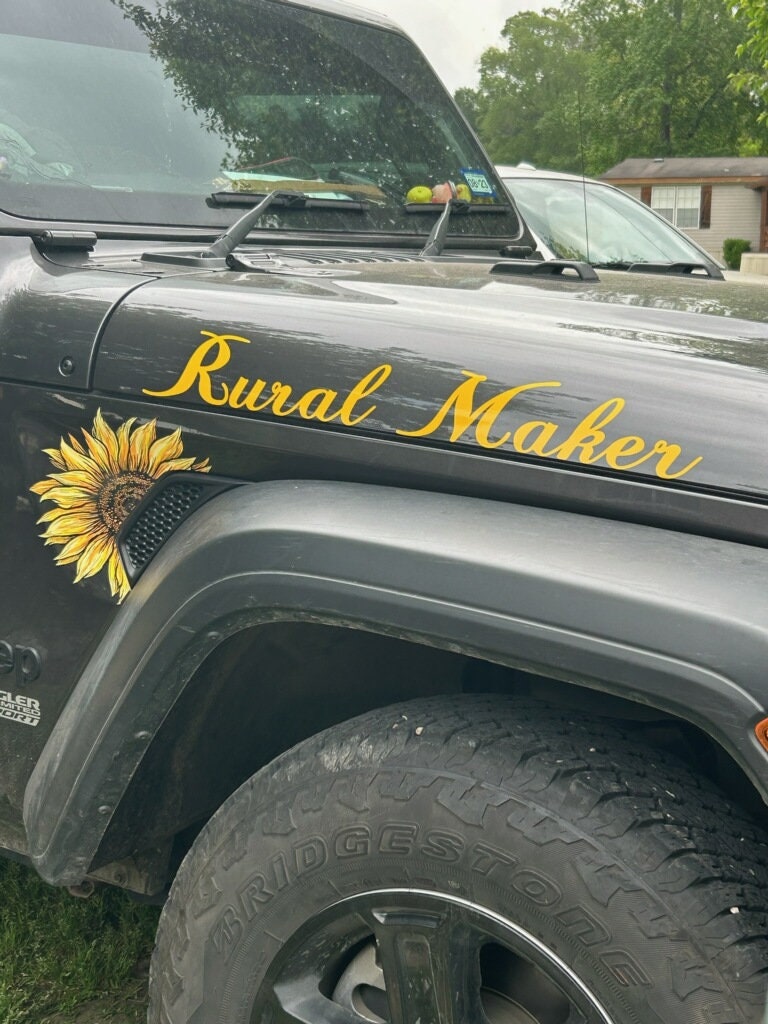 SINGLE Color Hood Name Decals, SET of 2