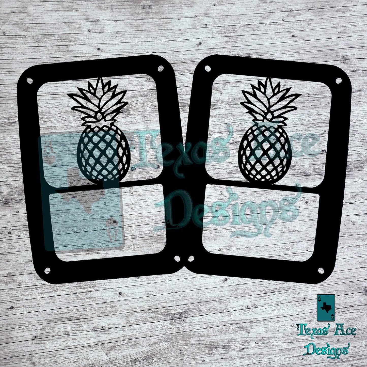 Pineapple Detailed Tail Light Covers, Set