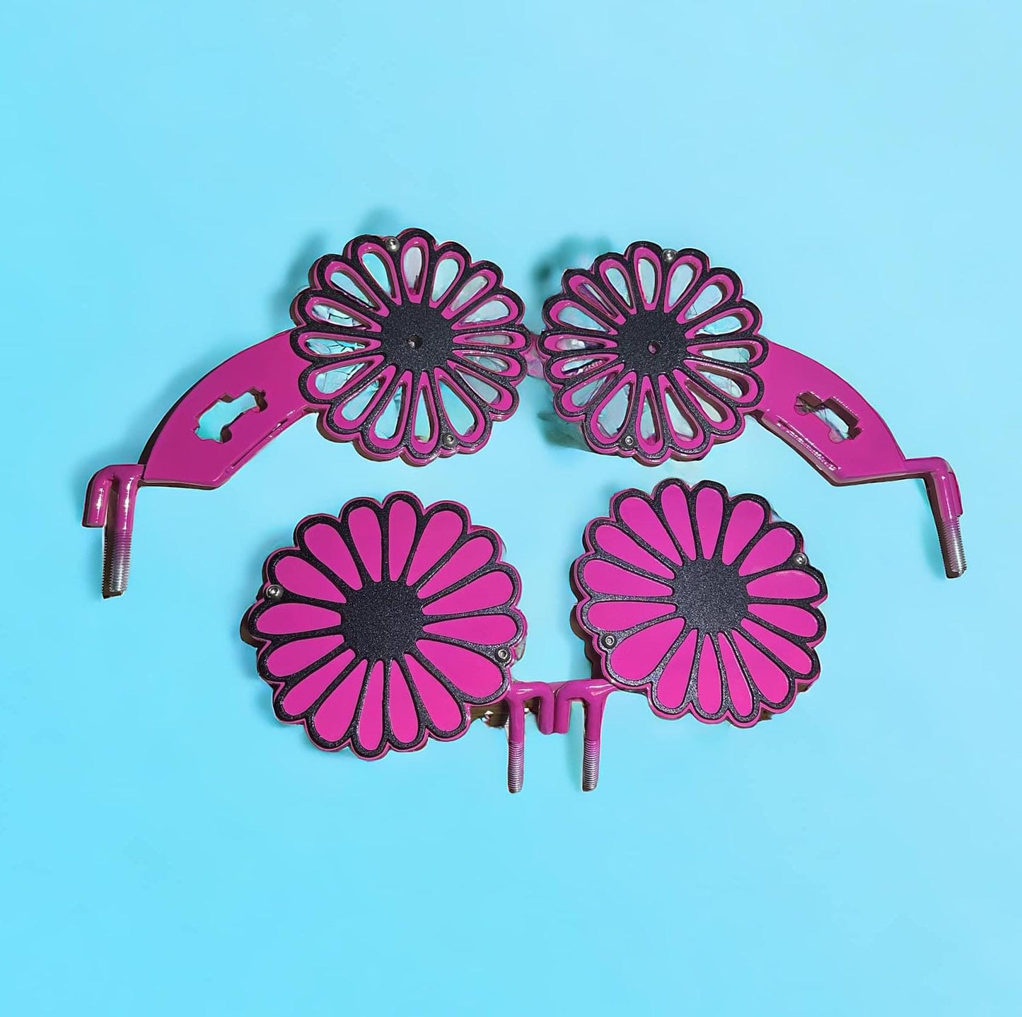 Daisy Flower Layered Set of 2 Footpegs, Free Shipping!