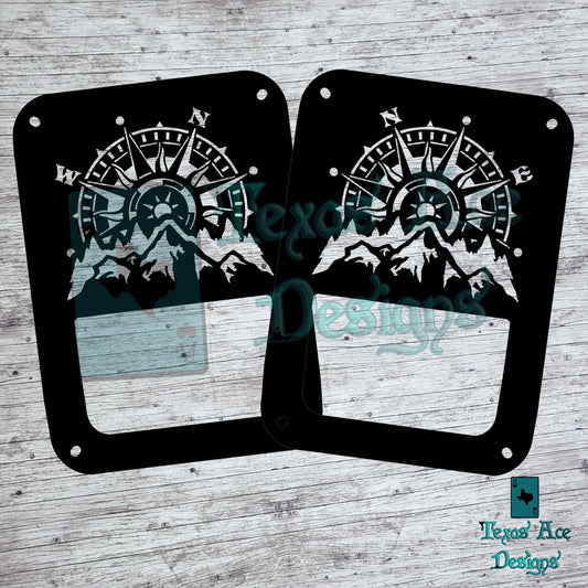 Compass Rose Mountain Tail Light Covers, Set