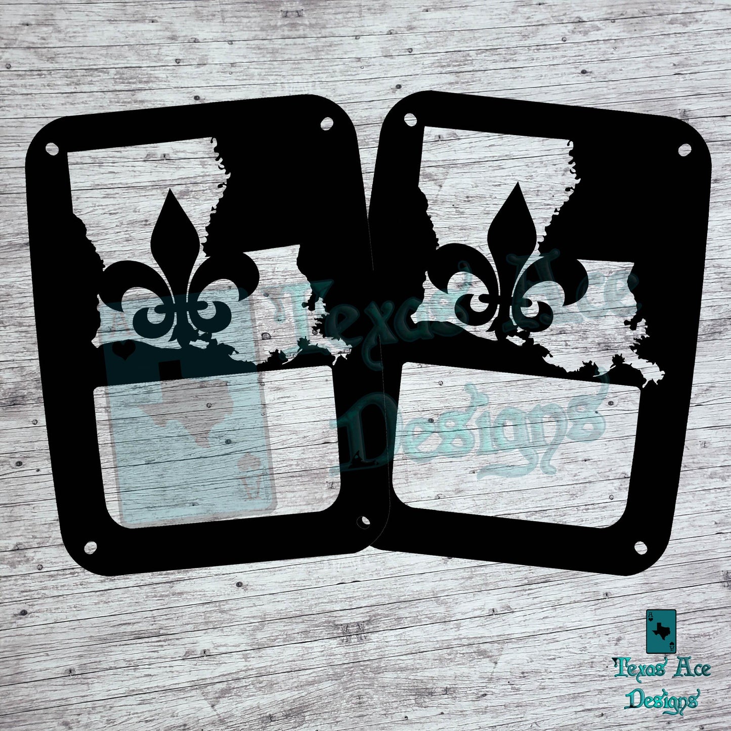 Louisiana Fleur de Lis Tail Light Covers, Set