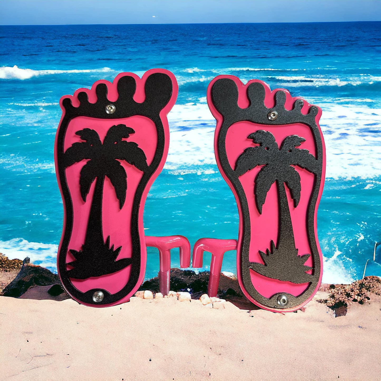 Footprint Palm Tree Layered, Set of 2 Foot Pegs