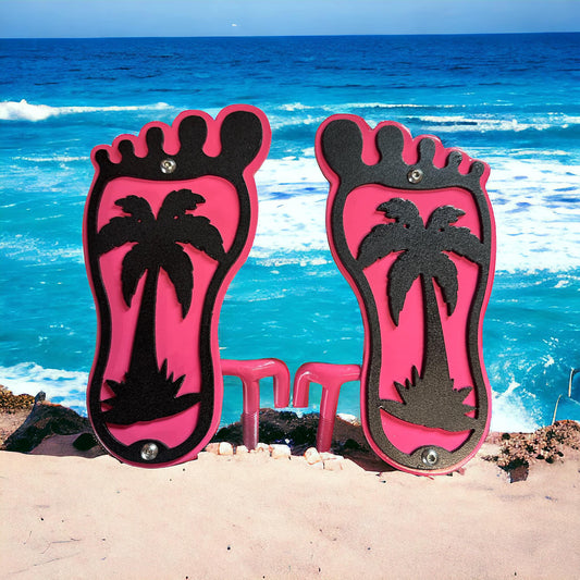 Palm Footprint Layered, Set of 2 Foot Pegs