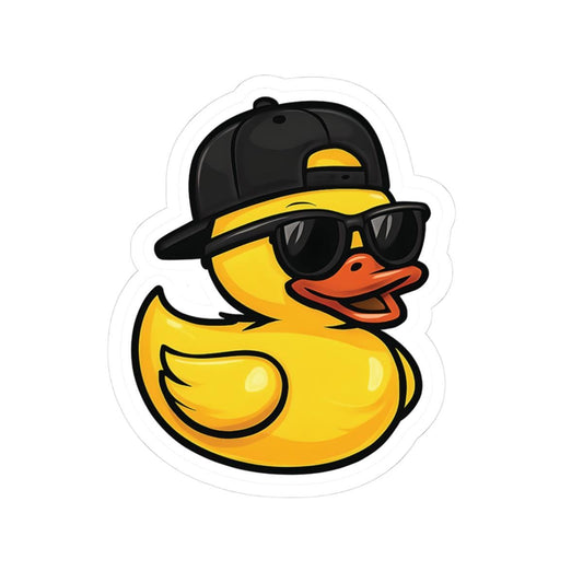 Black Hat Rubber Duck Stickers - Fun Bright Decor for Laptops, Water Bottles, Holiday Gifts, Summer Vibes
