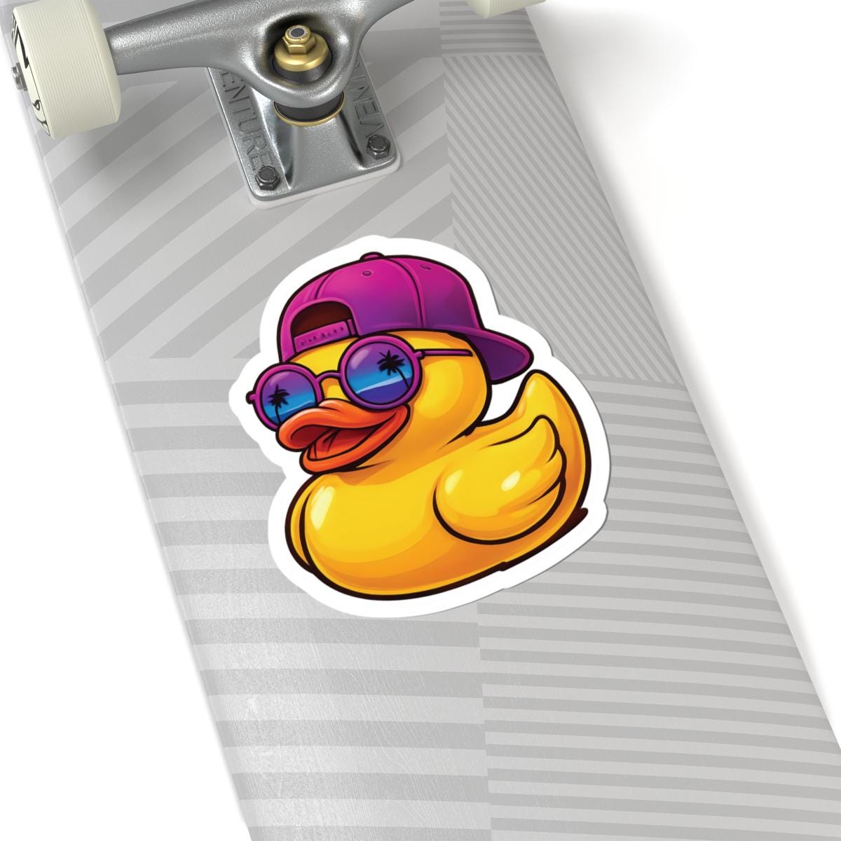 Pink Hat Rubber Duck Stickers - Fun Bright Decor for Laptops, Water Bottles, Holiday Gifts, Summer Vibes