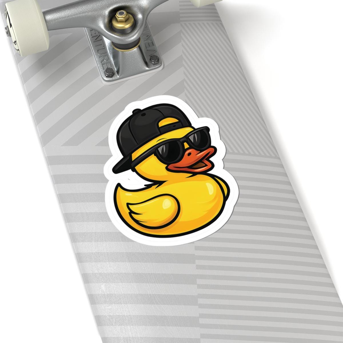 Black Hat Rubber Duck Stickers - Fun Bright Decor for Laptops, Water Bottles, Holiday Gifts, Summer Vibes