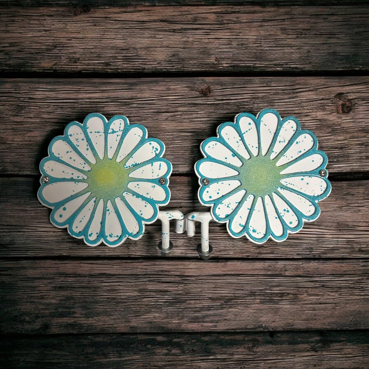 Daisy Flower Layered Set of 2 Footpegs, Free Shipping!