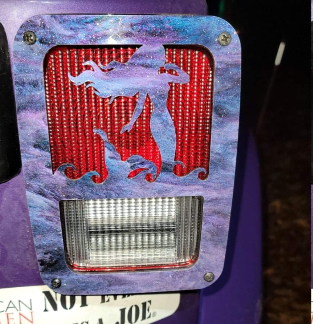 Mermaid Wave Tail Light Covers, Set