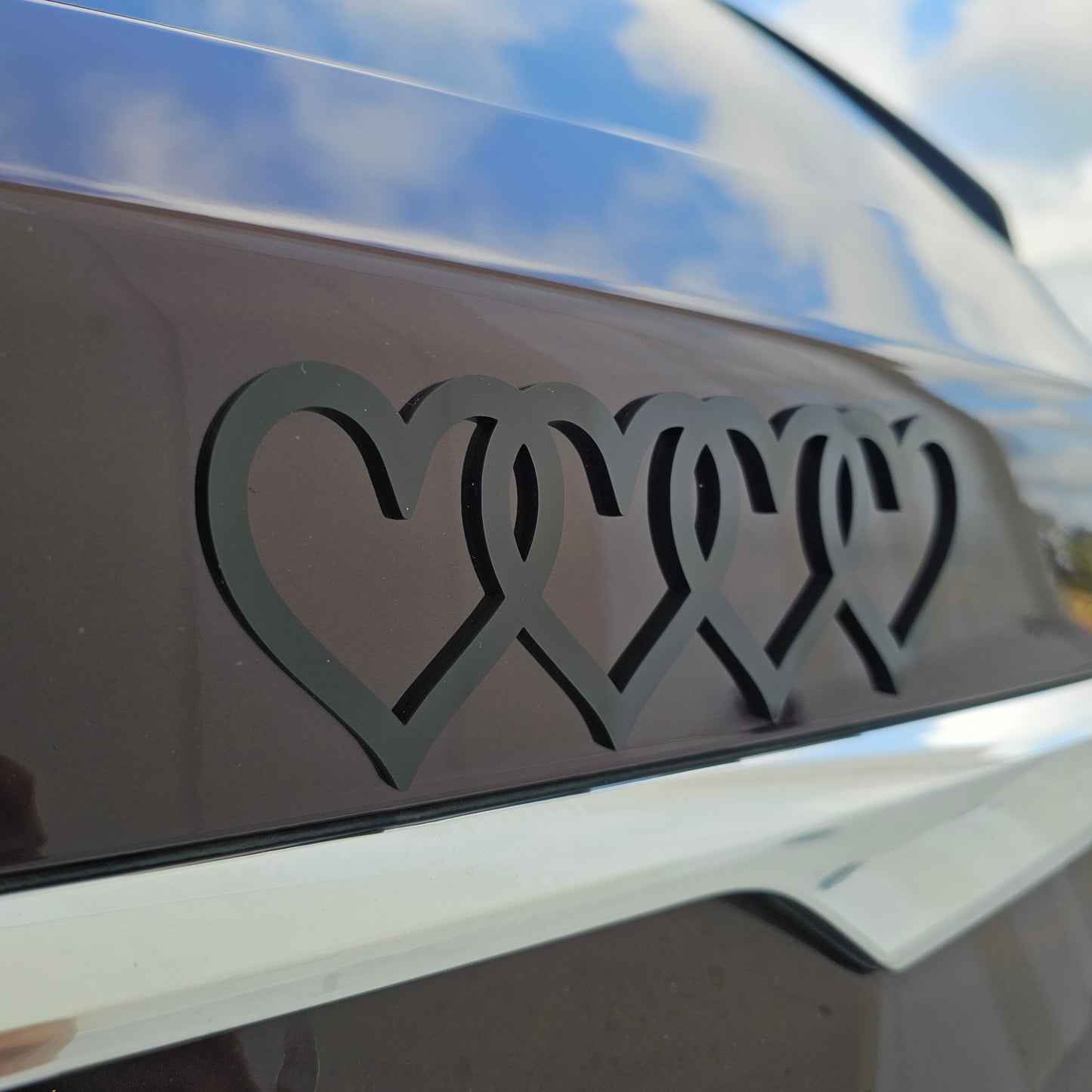 Heart Rings Rear Emblem | 55+ Color Options | Custom Audi Rear Badge | Fits Q5 SQ5 A3 A4 A5 A6 A7 Q3 Car Accessory
