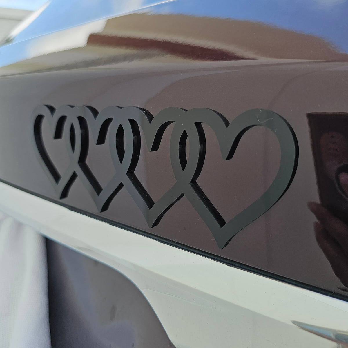 Heart Rings Rear Emblem | 55+ Color Options | Custom Audi Rear Badge | Fits Q5 SQ5 A3 A4 A5 A6 A7 Q3 Car Accessory